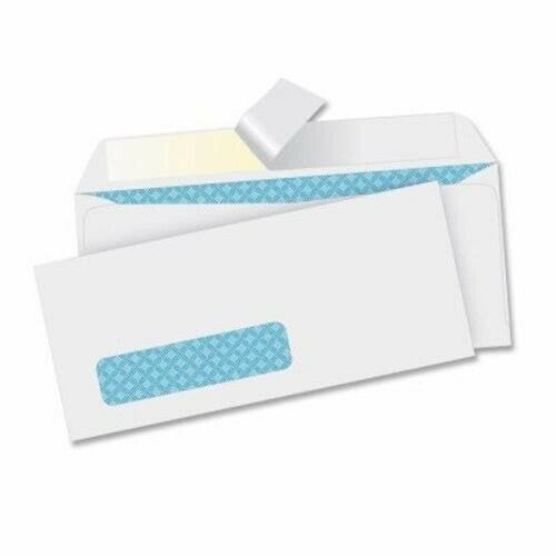 Business Source Peel/Seal Envelopes, Tint/Window, 9-3/4"x4", 500/Box (BSN16473)