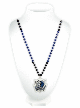 Dallas Mavericks Mardi Gras Beads with Medallion