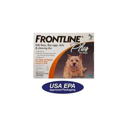Frontline Plus Orange Flea & Tick for dogs 5-22 Orange - 3 Pack