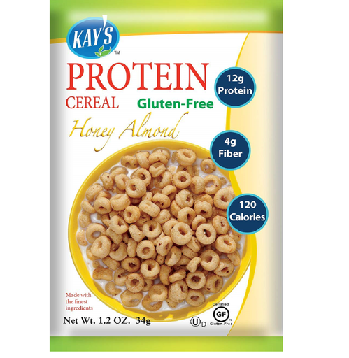 Kay's Naturals Protein Breakfast Cereal, Honey Almond, Gluten-Free, Low Carbs, Low Fat, Diabetes Friendly All Natural Flavorings, 1.2 Ounce (Pack of 6)