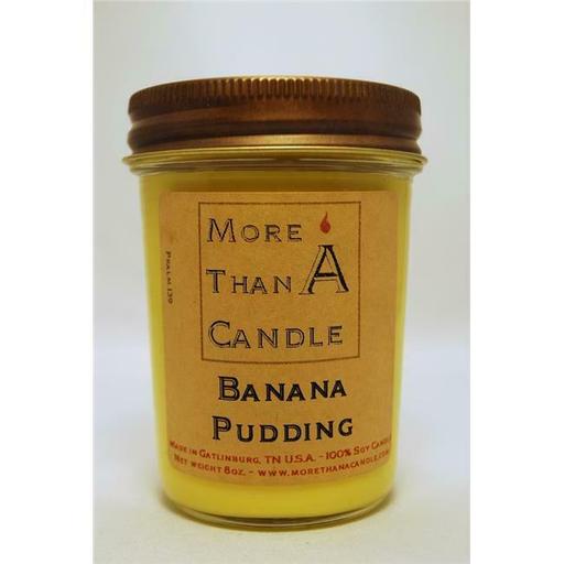 More Than A Candle BNP8J 8 oz Jelly Jar Soy Candle Banana Pudding