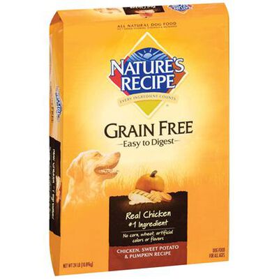 Nature's Recipe Grain Free Easy to Digest Dry Dog Food Chicken, Sweet Potato & Pumpkin 24 lb