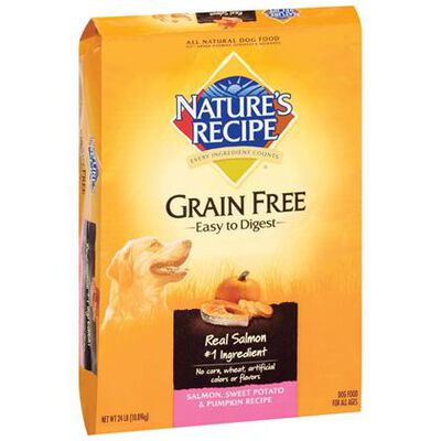 Nature's Recipe Grain Free Easy to Digest Dry Dog Food Salmon, Sweet Potato & Pumpkin 24lb