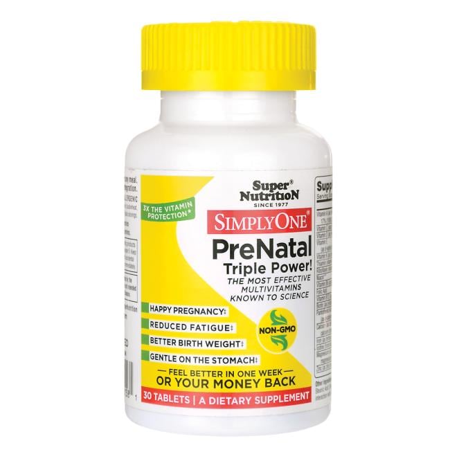 Super Nutrition Simply One Prenatal Triple Power 30 Tabs Prenatal Vitamins
