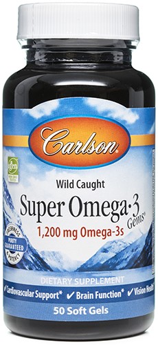 Super Omega-3 Gems Fish Oil 100 Softgels by Carlson Labs