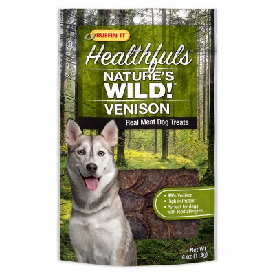 Westminster Pet Products 236393 4 oz Healthfuls Natures Wild Venison Real Meat Dog Treats