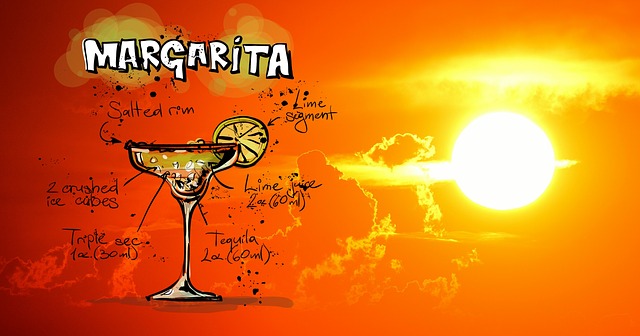 margarita, cocktail, sunset