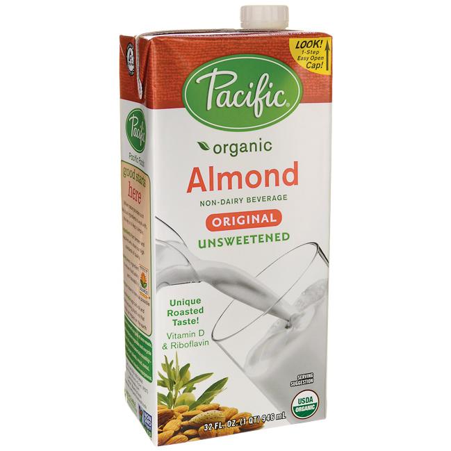 Pacific Foods Organic Almond Non-Dairy Beverage - Unsweetened Original 32 fl oz Package