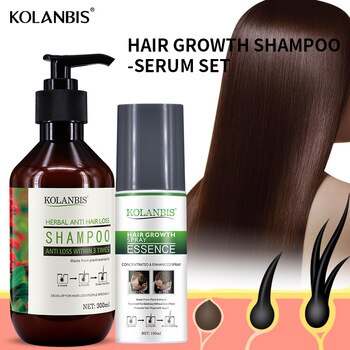 2 bottles men anti hair loss shampoo and herbal growth tonic essence set for oily fall baldness regrowth alopecia treatment