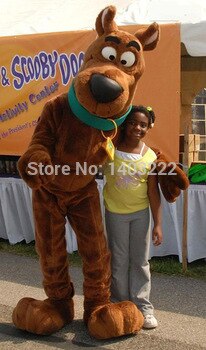 Brown Snoopyy Dog Scooby Doo Mascot Costume Mascot With Black Large Nose Cartoon Character Adult Fancy Dress Free Ship