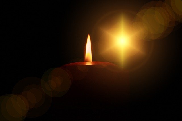 candle, light, evening