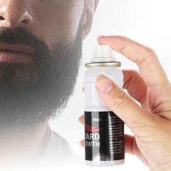 HOT Beard Grow Stimulator Facial Hair Grower Anti Hair Loss Beard Growth Spray 60ml 100% Natural Accelerate Super Bushy Beard