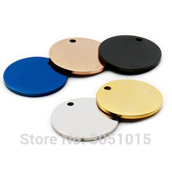 Wholesale 100Pcs Stainless Steel Round For Dog Tag Pet ID Tags Name Engravable Dog Tags Name Pendant Dog ID Tag Necklace Jewelry