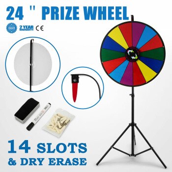 60cm Party Prize Wheel Editable Dry Erase Spin Win Fortune Spinning Stand Game
