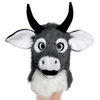 Cartoon bull head masks for party Cow moving mouth mask Halloween with mover mouth