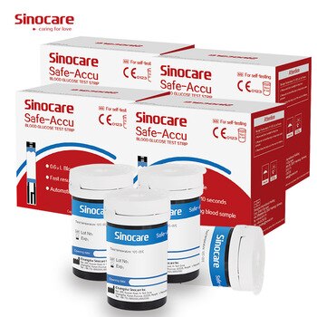 (200pcs for Safe-Accu) Sinocare Blood Glucose Test Strips and Lancets for Diabetes Tester