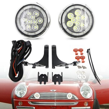 2X White For MINI Led Rally Lights LED DRL Daytime Running Driving Lamp For Mini Cooper R50 R52 R53 2001-2006