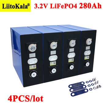 4x Liitokala 3.2V 280Ah lifepo4 battery DIY 12V 280AH Rechargeable battery pack for Electric car RV Solar Energy storage system