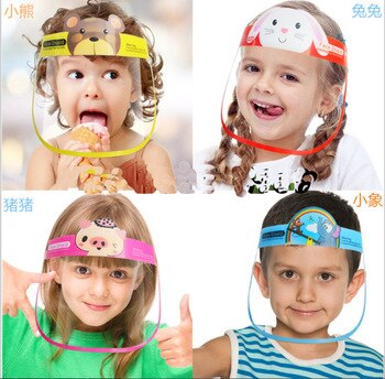 80pcs Children Kids Safety Virus Protective Transparent Face Shield Screen Anti Droplet Dust Anti Virus Full Face Covering Mask