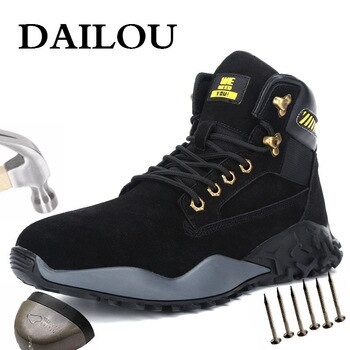 DAILOU Waterproof Winter Men Boots with Fur Warm Snow Women Boots Men Work Casual Shoes Sneakers Indestructible Big Size 48