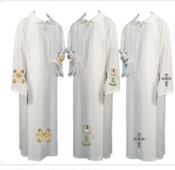 Priest clothing religious costume Roman Catholic priest father great white Catholic costume Church Gown Robe