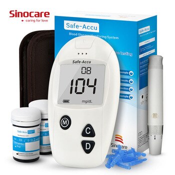 Sinocare Safe-Accu Blood Glucose Meter Glucometer and Test Strips Needles Sugar Monitor Diabetes Tester Home Medical Device