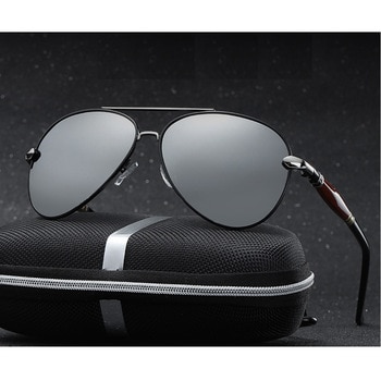 2020 New Man Polarized Sunglasses Silver Metal Frame UV400 Mirror Lens Glasses With Box Size:62-51-136mm