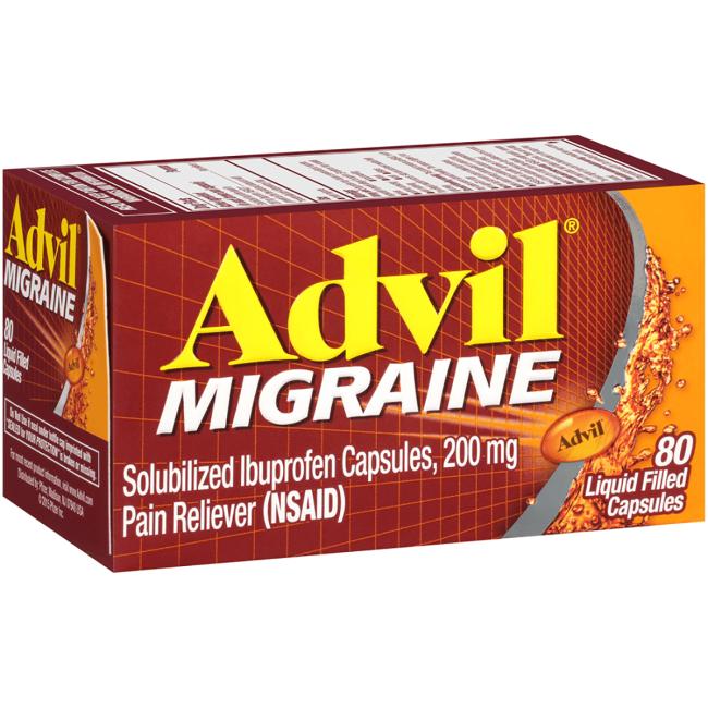 Advil Migraine 200 mg 80 Caps Pain Relief
