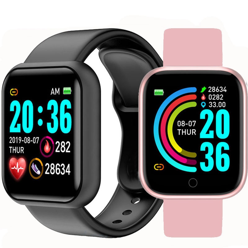 D20 Bluetooth Smart Watch Men Waterproof Sport Fitness Tracker Smart Bracelet Blood Pressure Heart Rate Monitor Y68 Smartwatch