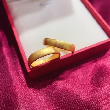 HX 24K Pure Gold Ring Real AU 999 Solid Gold Rings Elegant Shiny Heart Beautiful Upscale Trendy Jewelry Hot Sell New 2020
