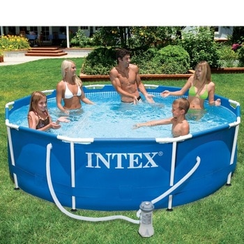 Intex swimming pool frame metal frame 305x76 cm 4485l pump with filter 1250 L/H