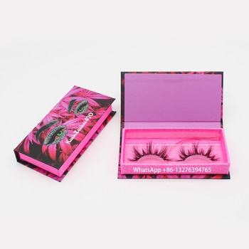 Red Marijuana Leaves Lashes Boxes With Tray Custom Lashbox Packaging With Logo Handmade 100% Real Mink Eyelashes 5D Lashes