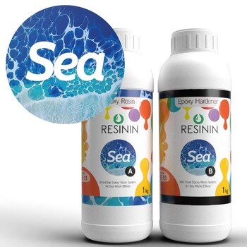 Resinin Sea 2 kgs Resinart Epoxy Resin-Hardener Kit AB DIY Geodeart Tabletop Oceanart Crystal Transparent Glue Resin 2 Kg