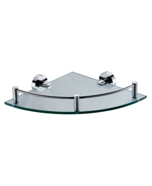 Alfi brand Polished Chrome Corner Mounted Glass Shower Shelf Bathroom Accessory Bedding
