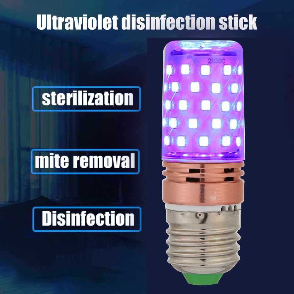 E27 UVC Sterilization Lamp 60 LED UV Germicidal Disinfection Light Bulb Ultraviolet Sterilizer Light Home Clean Air Kill Mites