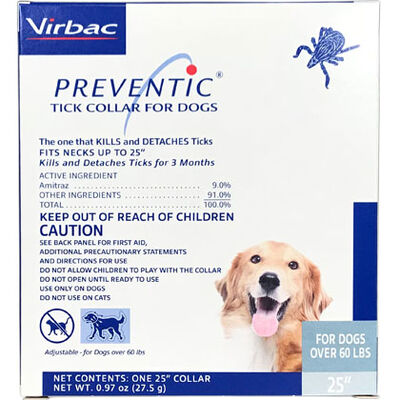 Preventic Amitraz Tick Collar for Dogs 25" Over 60 lbs