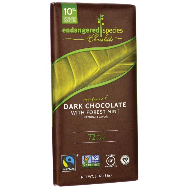 Endangered Species Chocolate Dark with Forest Mint 72% Cocoa 1 Bars